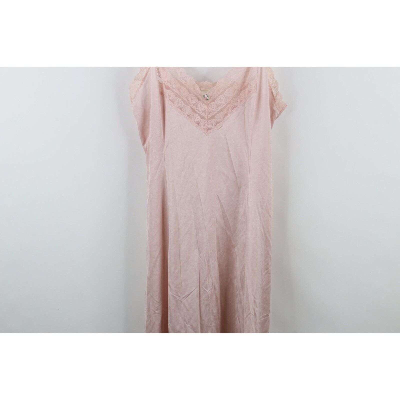 Vintage Vintage 70s Silky Nylon Flower Lace Night Gown Slip Size XS / US 0-2 / IT 36-38 - 3 Thumbnail