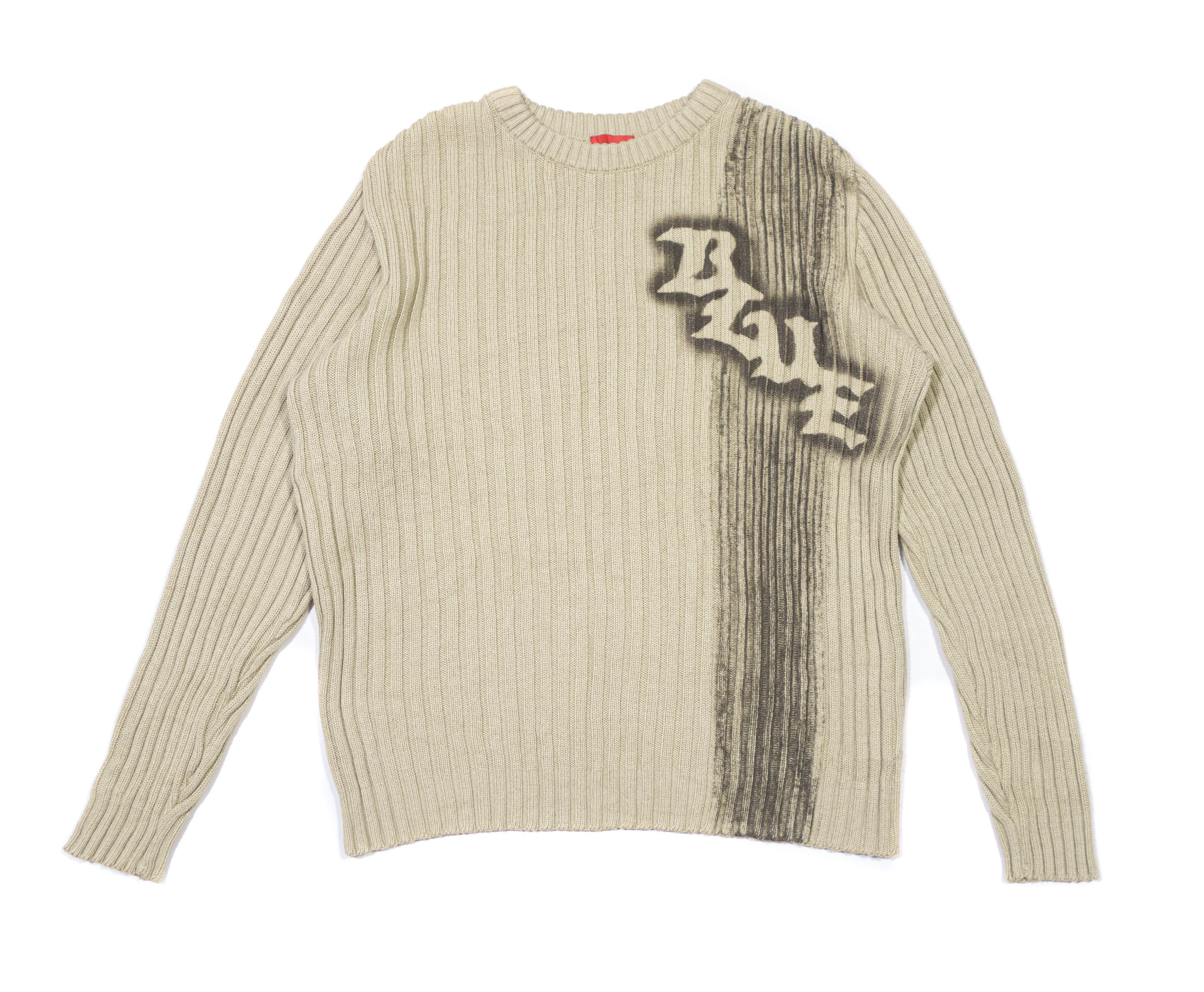 Vintage 00S Logo Textured Ribbed Knit Size US L / EU 52-54 / 3 - 1 Thumbnail
