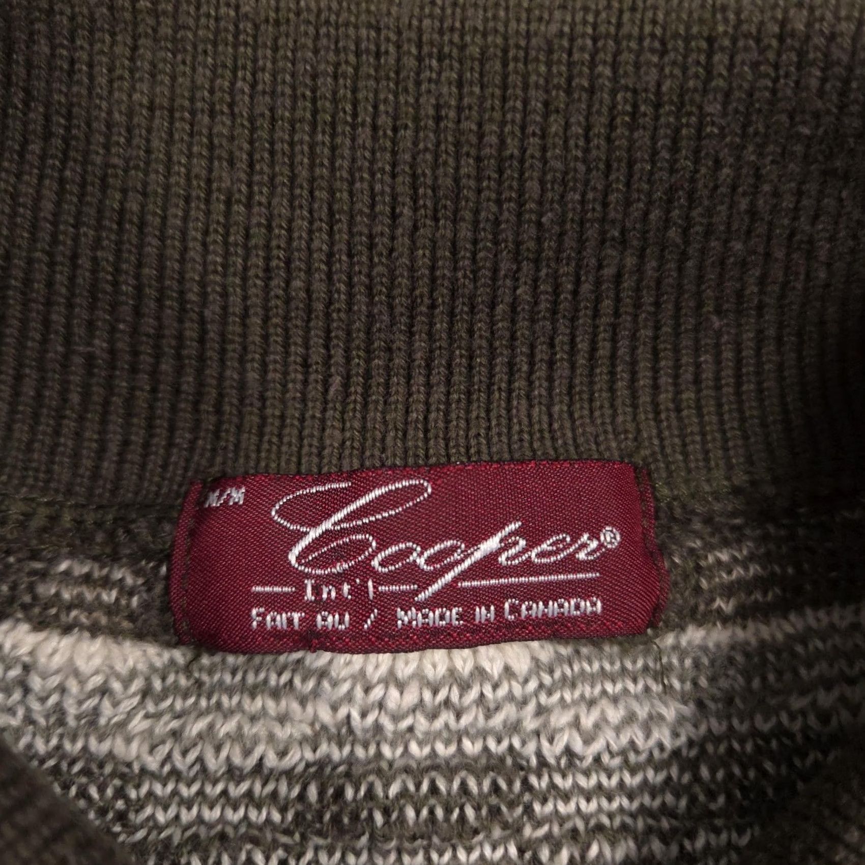 Vintage Cooper Mens Medium Green Geometric Polo Collar Henley Knit Pullover Sweater Size US M / EU 48-50 / 2 - 6 Thumbnail