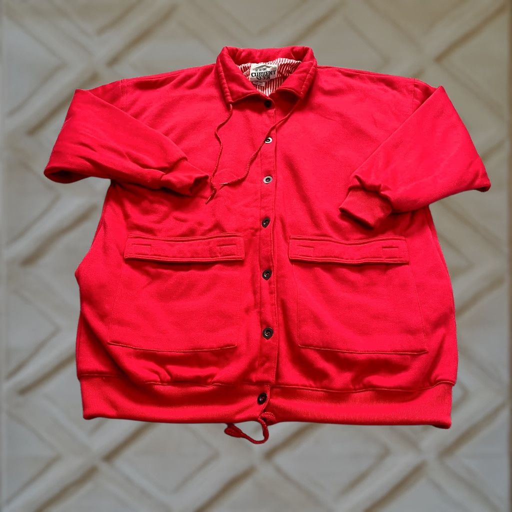 Vintage VINTAGE Current Seen Jacket Womens One Size Red Collared Button Up Pockets Size ONE SIZE - 1 Thumbnail