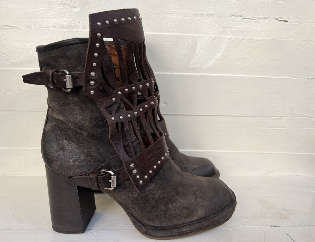 A.S.98 Airstep AS98 Brown Leather Suede Boho Biker Ankle Boots Size US 10 / IT 40 - 1 Thumbnail