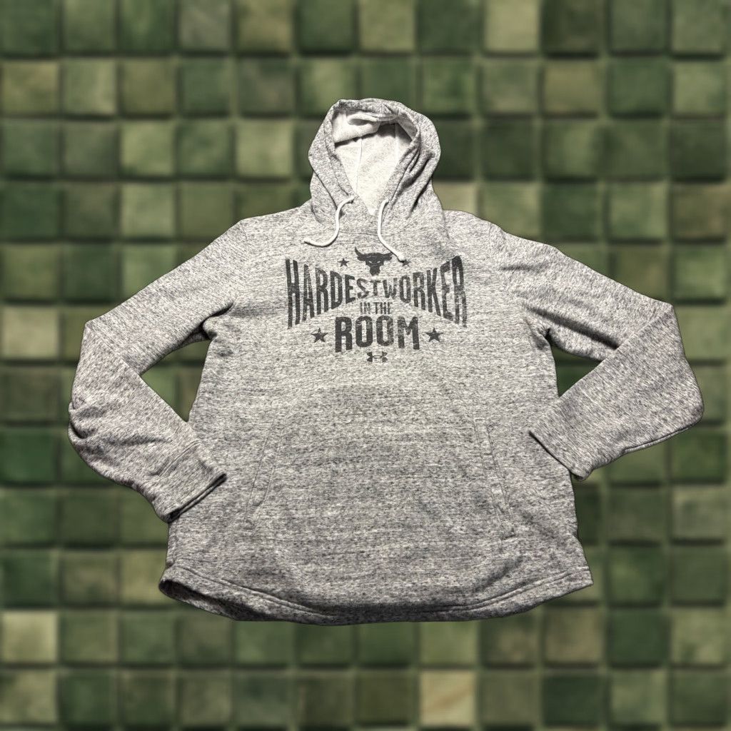 Under Armour Under Armour Project Rock Hoodie Mens Large Gray Terry Loose Sweatshirt Size US L / EU 52-54 / 3 - 1 Thumbnail