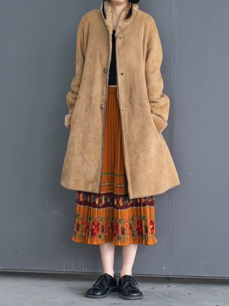 Kenzo KENZO Kaki sheepskin coat vintage Size XS / US 0-2 / IT 36-38 - 1 Thumbnail