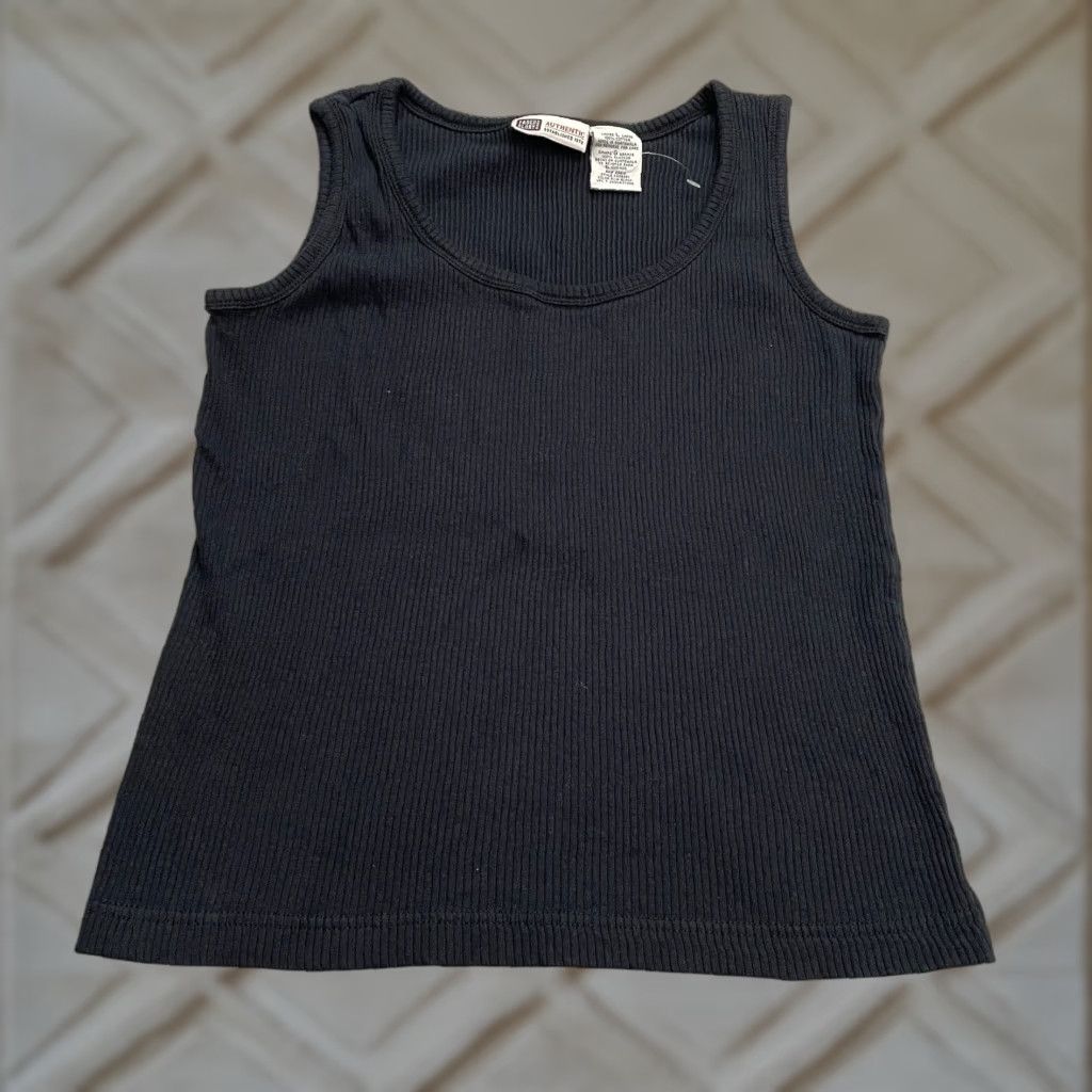 Faded Glory Faded Glory Tank top Womens L Black Cotton Basic Ribbed Knit Sleeveless Casual Stretch Shirt Size L / US 10 / IT 46 - 1 Thumbnail