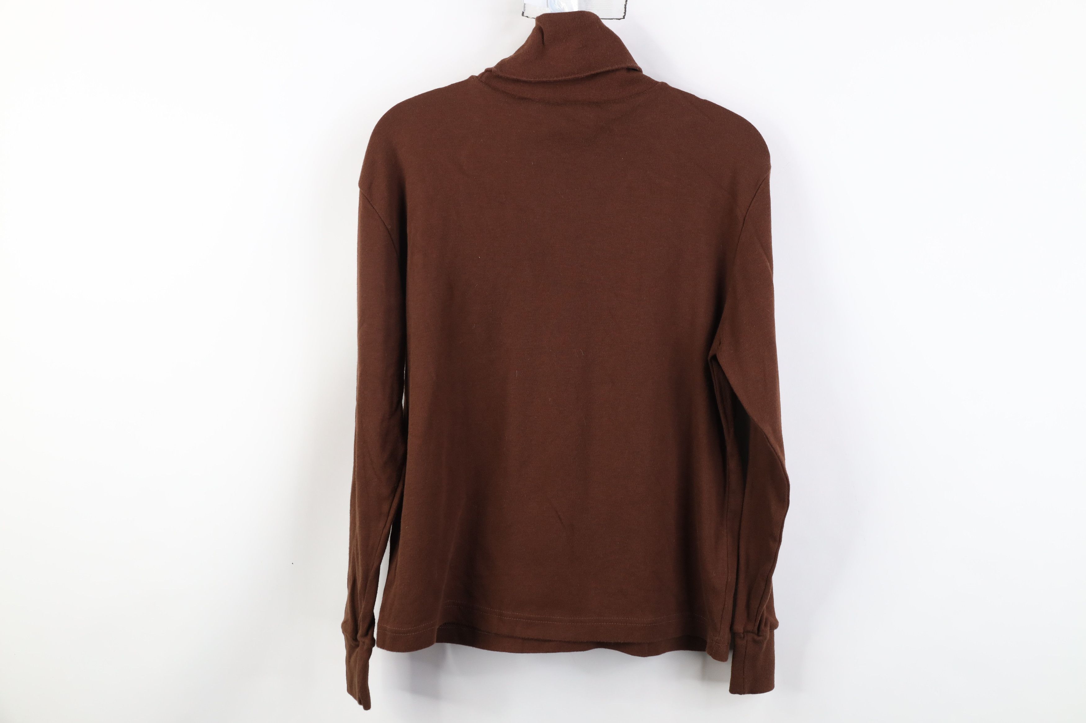 Vintage Vintage 90s Streetwear Long Sleeve Turtleneck T-Shirt Brown Size L / US 10 / IT 46 - 7 Thumbnail