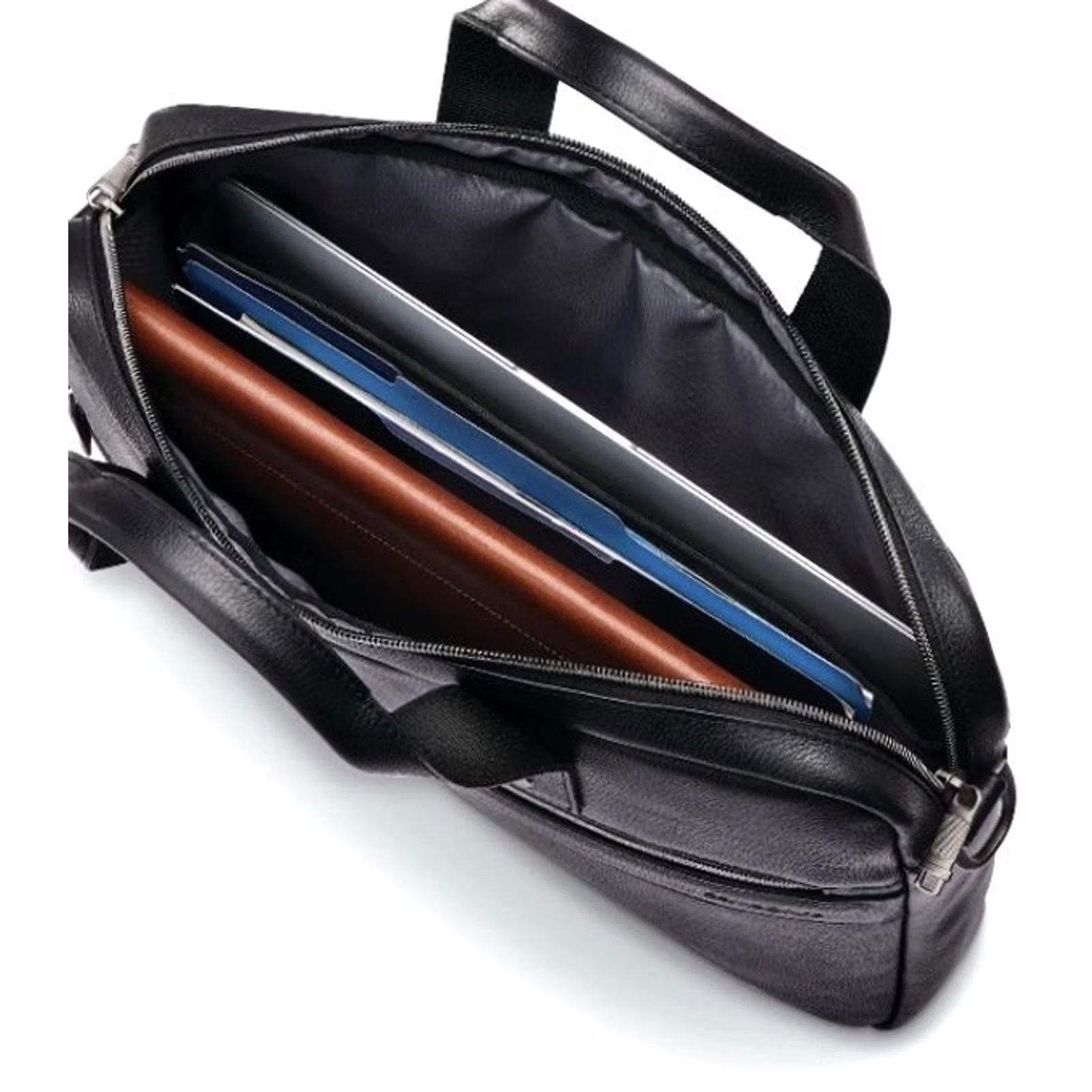 Samsonite Samsonite Leather Slim Brief Briefcase Bag - NWOT Men Medium Black Leather 15.3in H x 11.3in L 2.3in W Briefcase/Document Case Mens Size US 31 - 2 Thumbnail