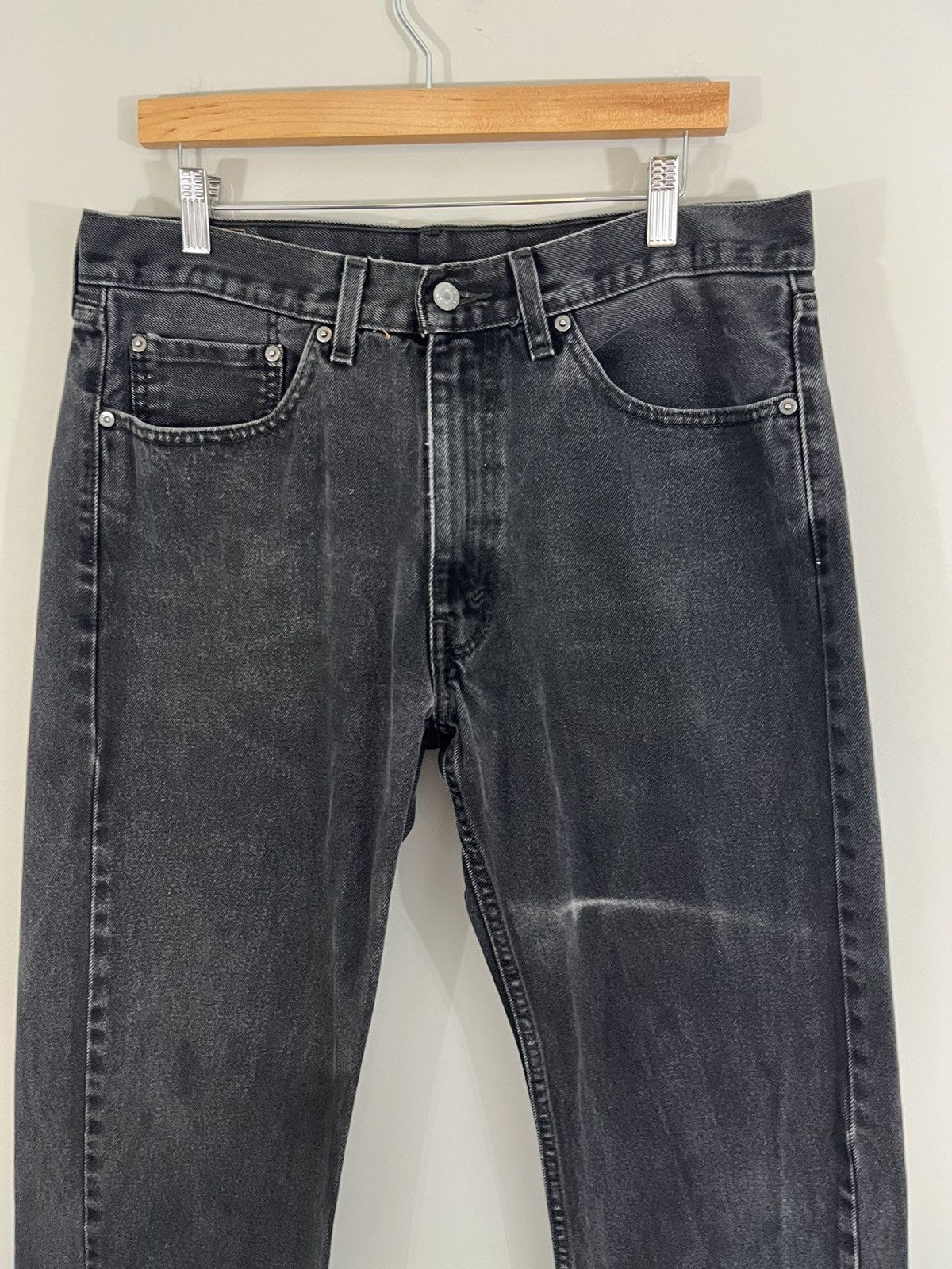 Levi's Sun Faded Black Levi 505 Stained Distressed Jeans Size US 36 / EU 52 - 2 Thumbnail