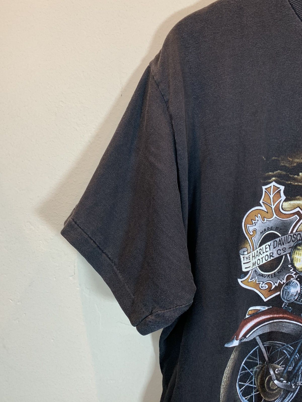 Harley Davidson × Vintage RARE* Vintage 1989 3D Emblem Harley Davidson Survivors Shirt Size US L / EU 52-54 / 3 - 6 Thumbnail