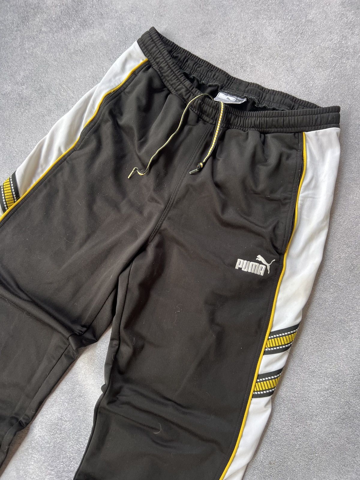 Puma 🐾 Vintage Puma Track Pants L — Black / Side Stripes / Zip Cu Size US 34 / EU 50 - 6 Thumbnail