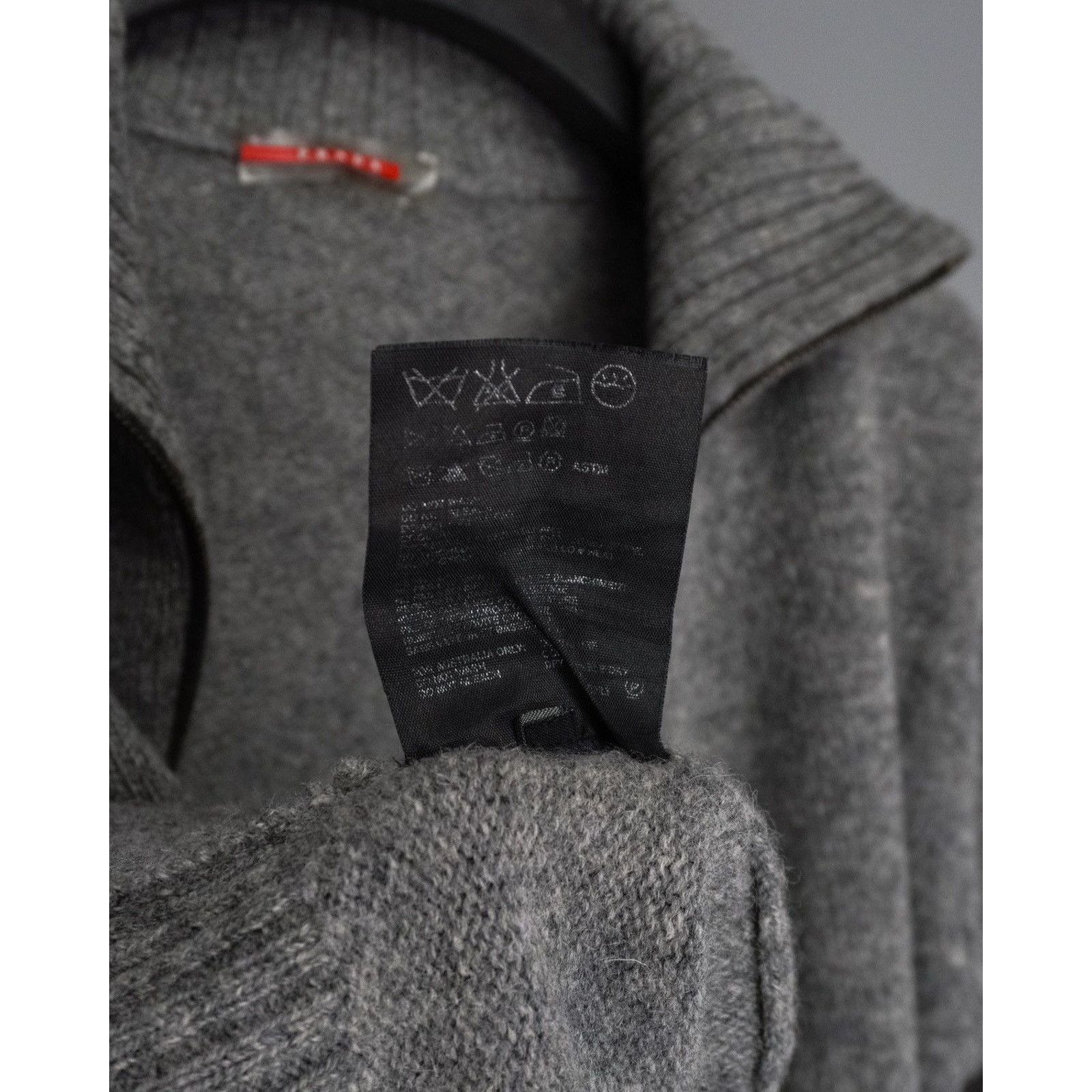 Prada Vintage prada grey knit wool zip logo sweater Size US S / EU 44-46 / 1 - 11 Thumbnail