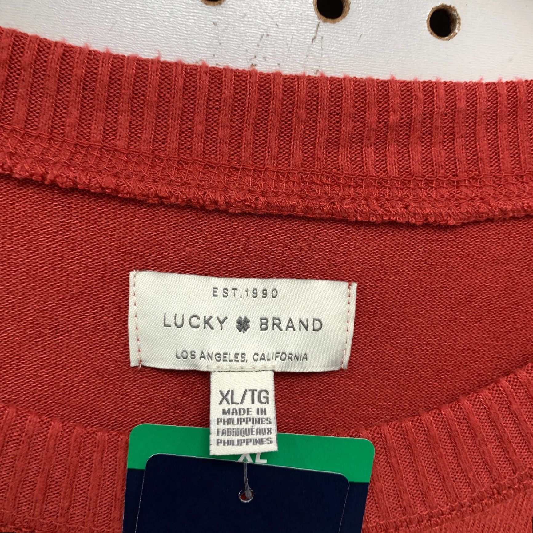Lucky Brand VINTAGE Lucky Brand Sweater Pullover Women’s XL Long Sleeve Crew Neck Red Orange Casual Knit Fall Winter Spring Size XL / US 12-14 / IT 48-50 - 2 Thumbnail