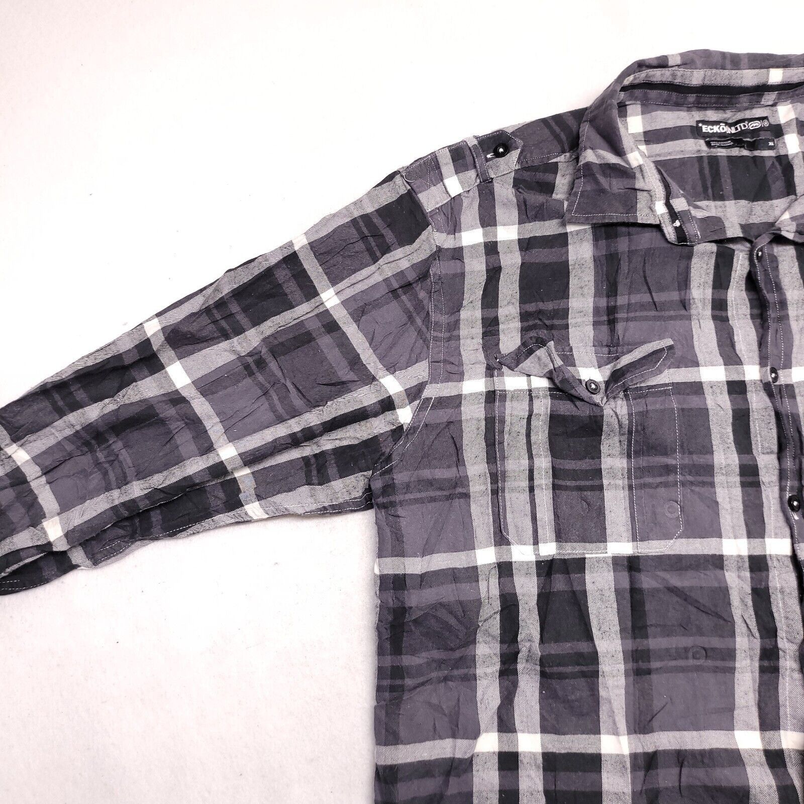 Ecko Unltd. Ecko Unltd Madras Flannel Shirt Men Size Extra Large XL Gray Size US XL / EU 56 / 4 - 4 Thumbnail