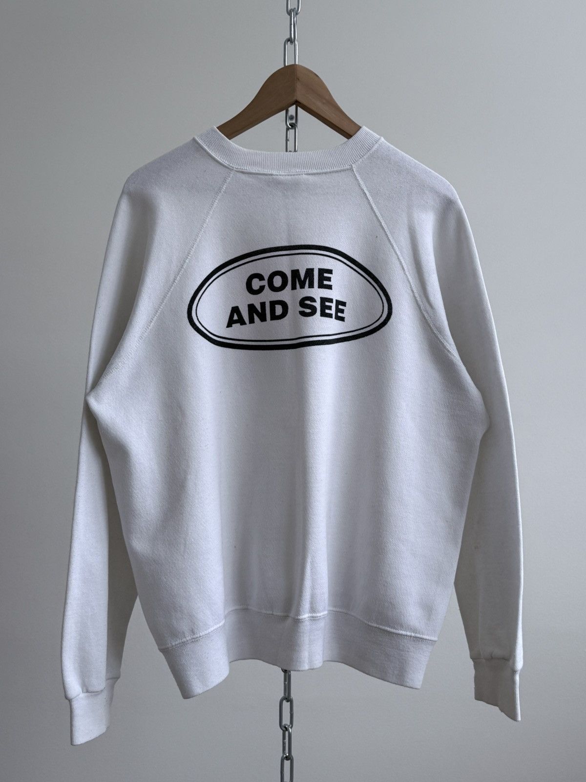 Vintage Vintage 90s God Cares Christian Sweatshirt Size US XL / EU 56 / 4 - 2 Thumbnail