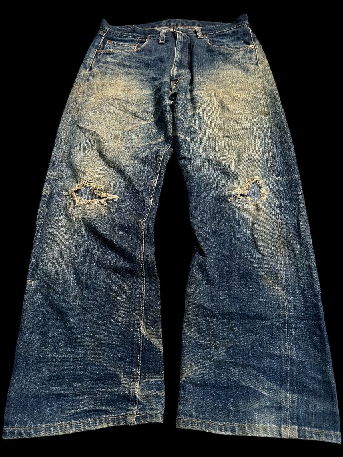 Japanese Brand × Kapital × Vintage DENIME SELVEDGE DISTRESSED VINTAGE DENIM JEANS Size US 31 - 1 Thumbnail