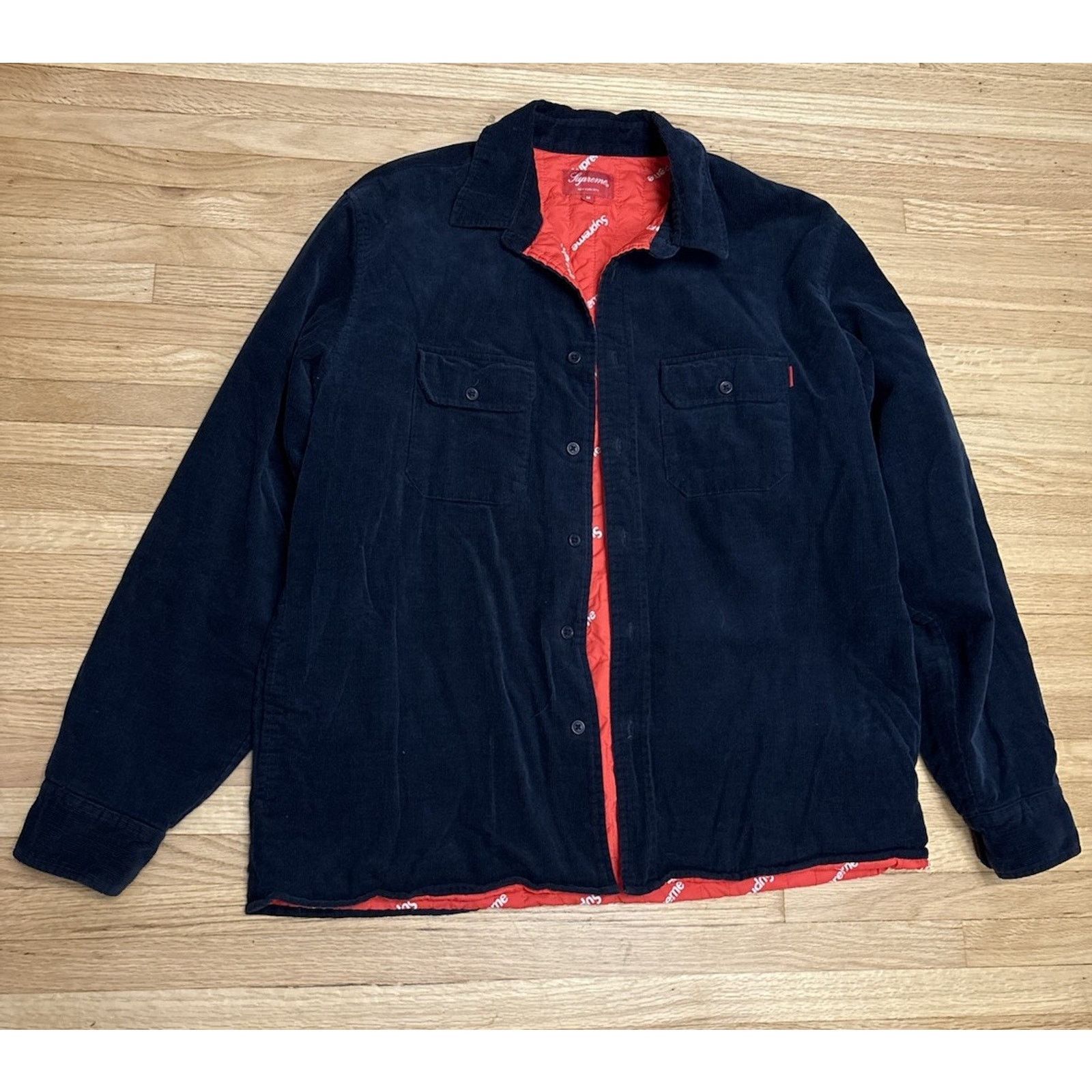 Supreme Supreme Men’s Corduroy M Quilted Blue Shirt w/ Pockets FW17 Size US M / EU 48-50 / 2 - 3 Thumbnail