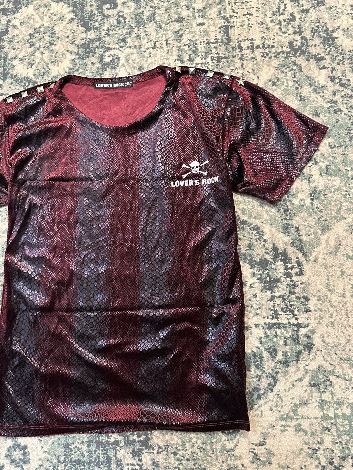 Beauty Beast 1990 - Super Lovers Japan Red Blood Snakeskin Studded Mesh T Size US M / EU 48-50 / 2 - 5 Thumbnail