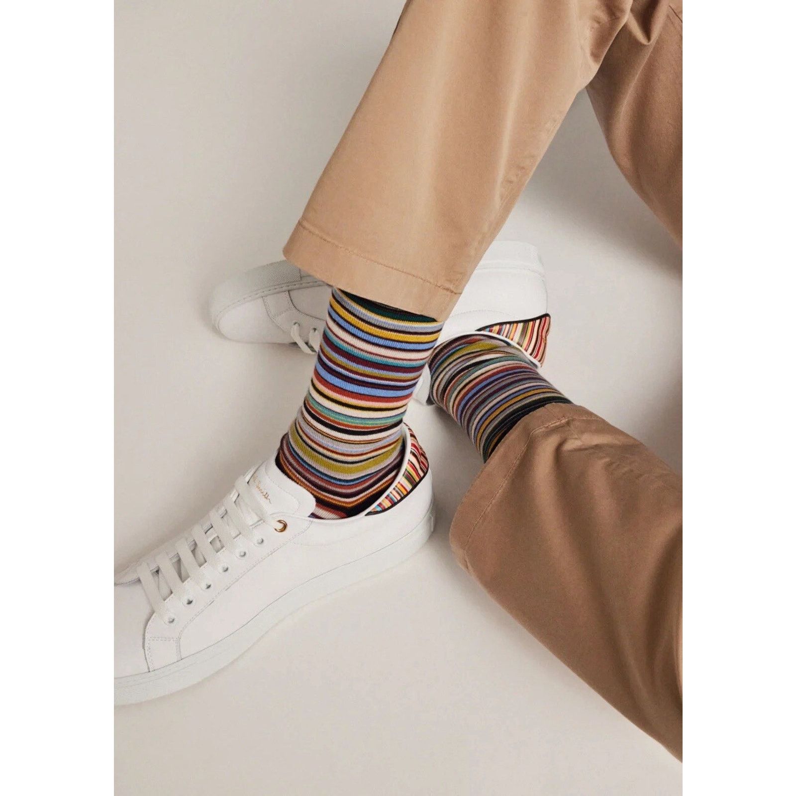 Paul Smith NWT $475 PAUL SMITH Leather MultiStripe Sneakers UK 7/US 8 Size US 7 / EU 40 - 10 Thumbnail