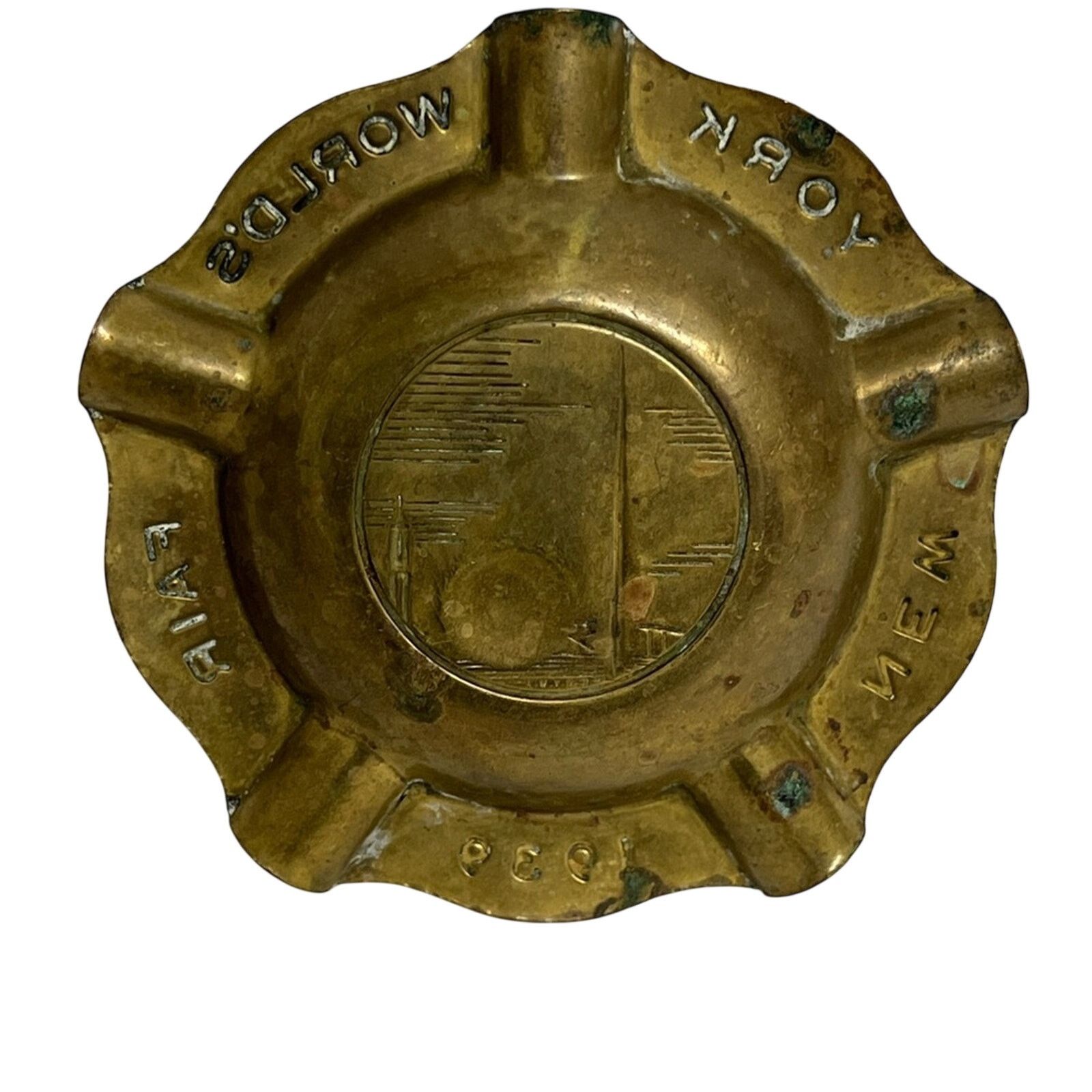 Vintage Vintage Brass Ashtray New York World Fair 1939 Tobacciana Size ONE SIZE - 5 Thumbnail