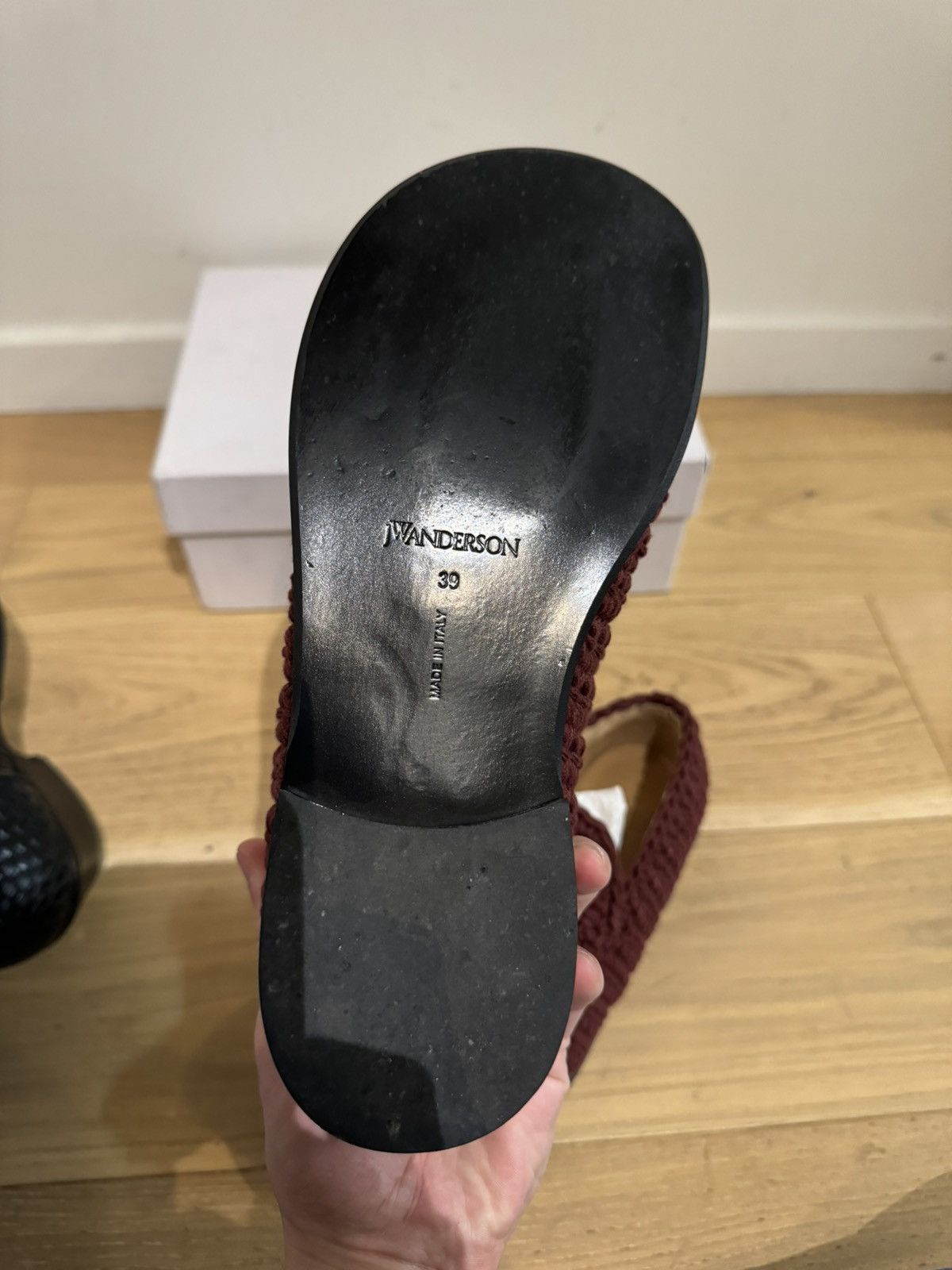 JW Anderson JW Anderson Crochet Cotton Loafers Shoes Moccasin Burgundy Size US 6.5 / IT 36.5 - 11 Thumbnail