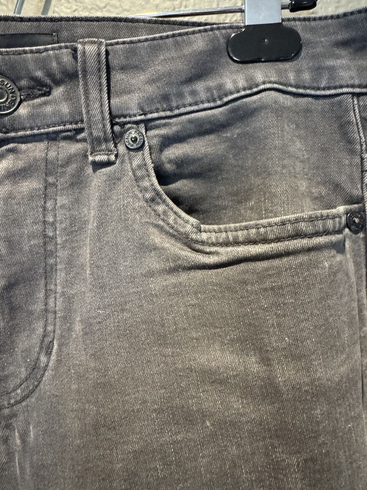 Pacsun Faded Black Stretchy Pacsun Ribbed Biker Denim Skinny Jeans Size US 30 / EU 46 - 6 Thumbnail