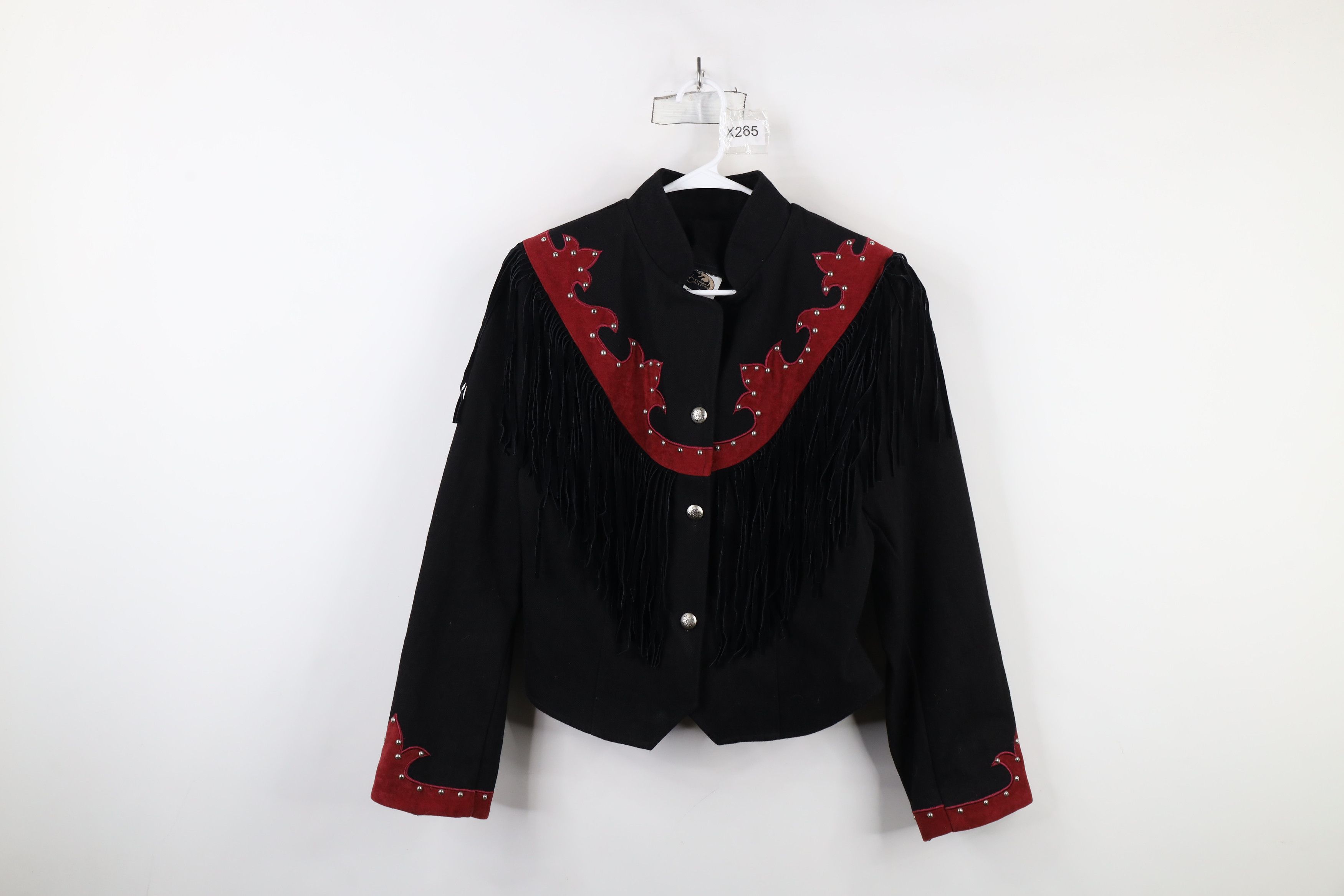 Vintage Vintage 90s Rockabilly Suede Fringed Denim Jacket USA Size L / US 10 / IT 46 - 1 Thumbnail