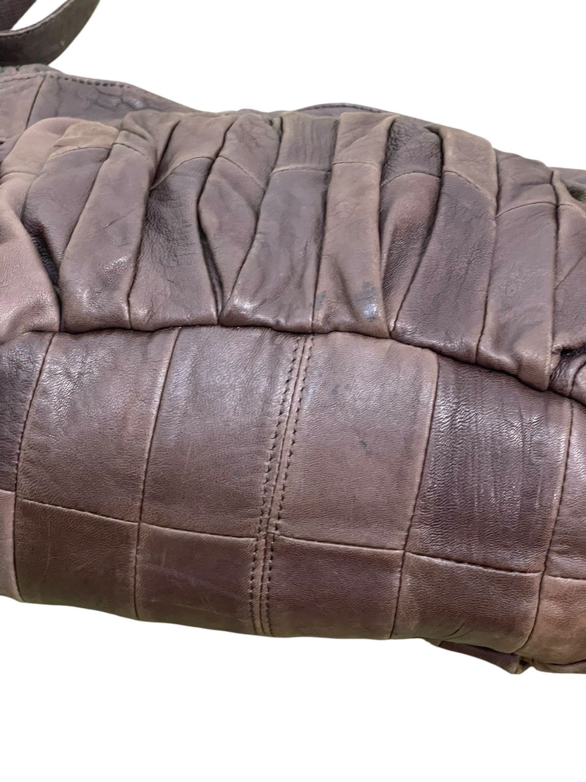 Genuine Leather Full Leather Janis Market Pleated Hand Shoulder Bag 1🟩6 Size ONE SIZE - 14 Thumbnail