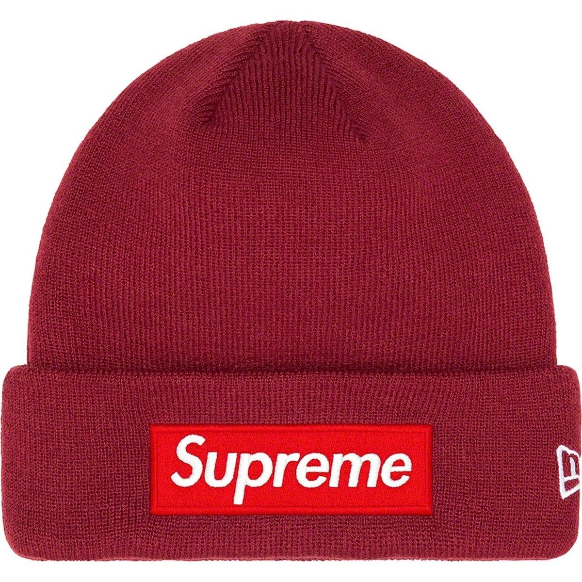 New Era × Supreme Supreme New Era Box Logo Beanie Cardinal FW22 Size ONE SIZE - 1 Thumbnail