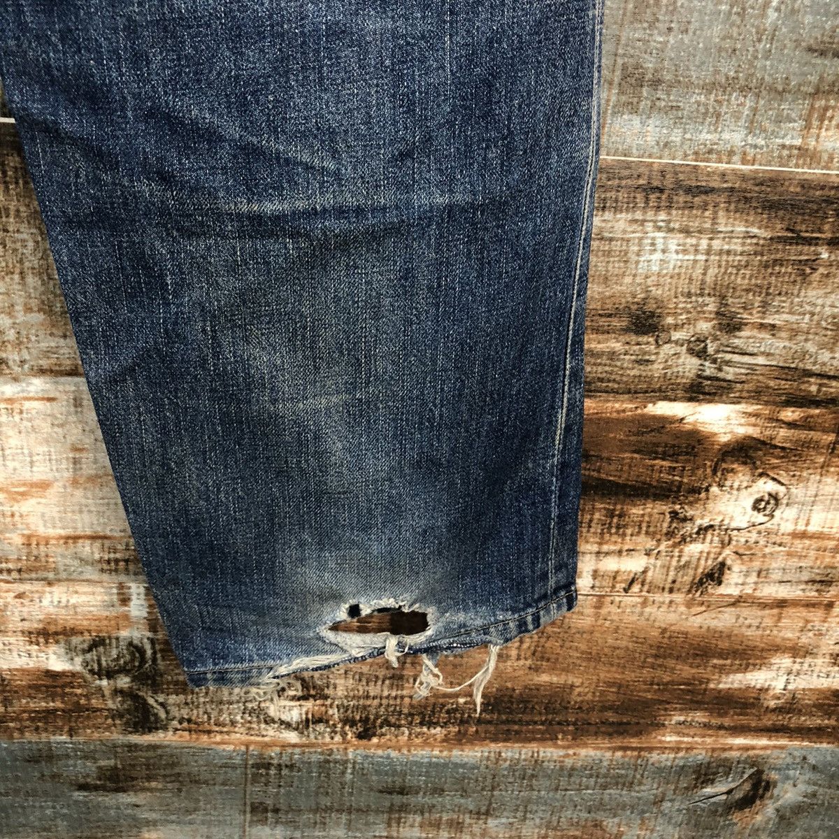 Japanese Brand DL Japan vintage selvedge Blue Distressed Denim Pants #C163 Size US 32 / EU 48 - 21 Thumbnail