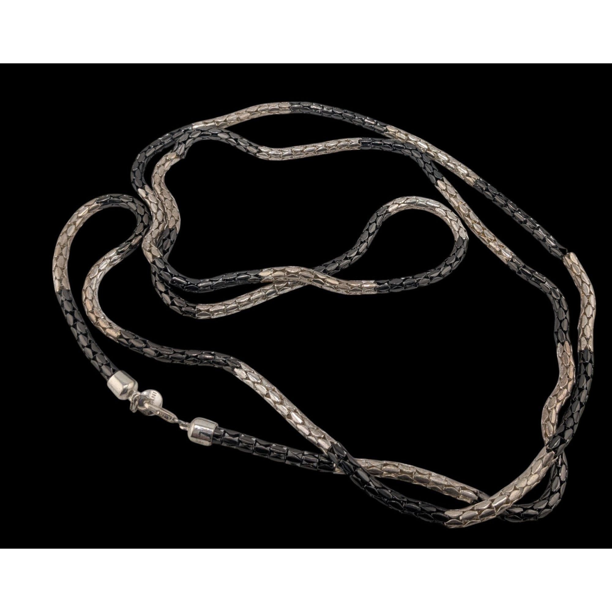 Alfani Alfani Modern Tube Chain NecklaceBlack & Silver-Tones Size ONE SIZE - 1 Thumbnail