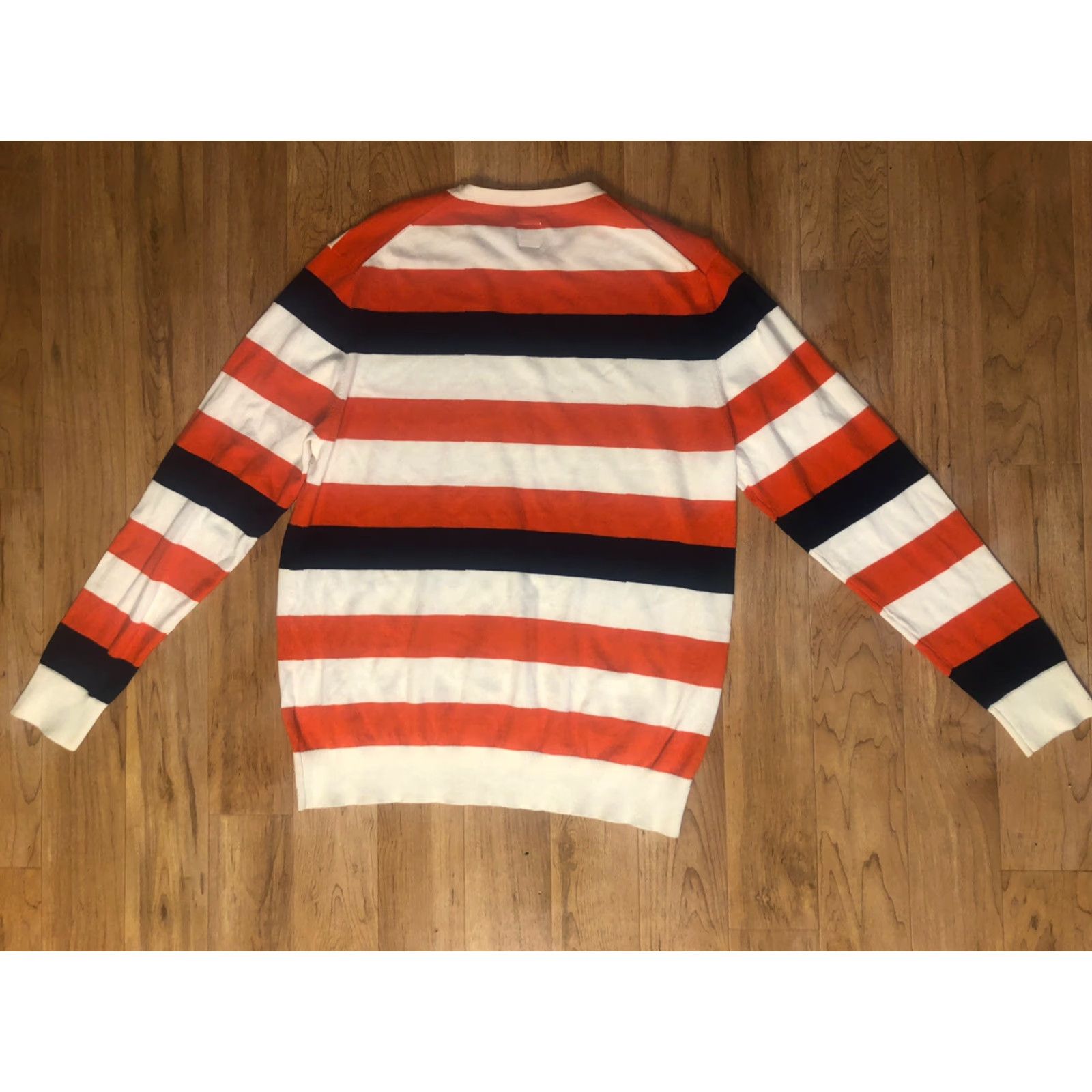 Vintage J. C. Penney Sweater L Long Sleeve Striped Orange Pullover Mens Size US L / EU 52-54 / 3 - 7 Thumbnail