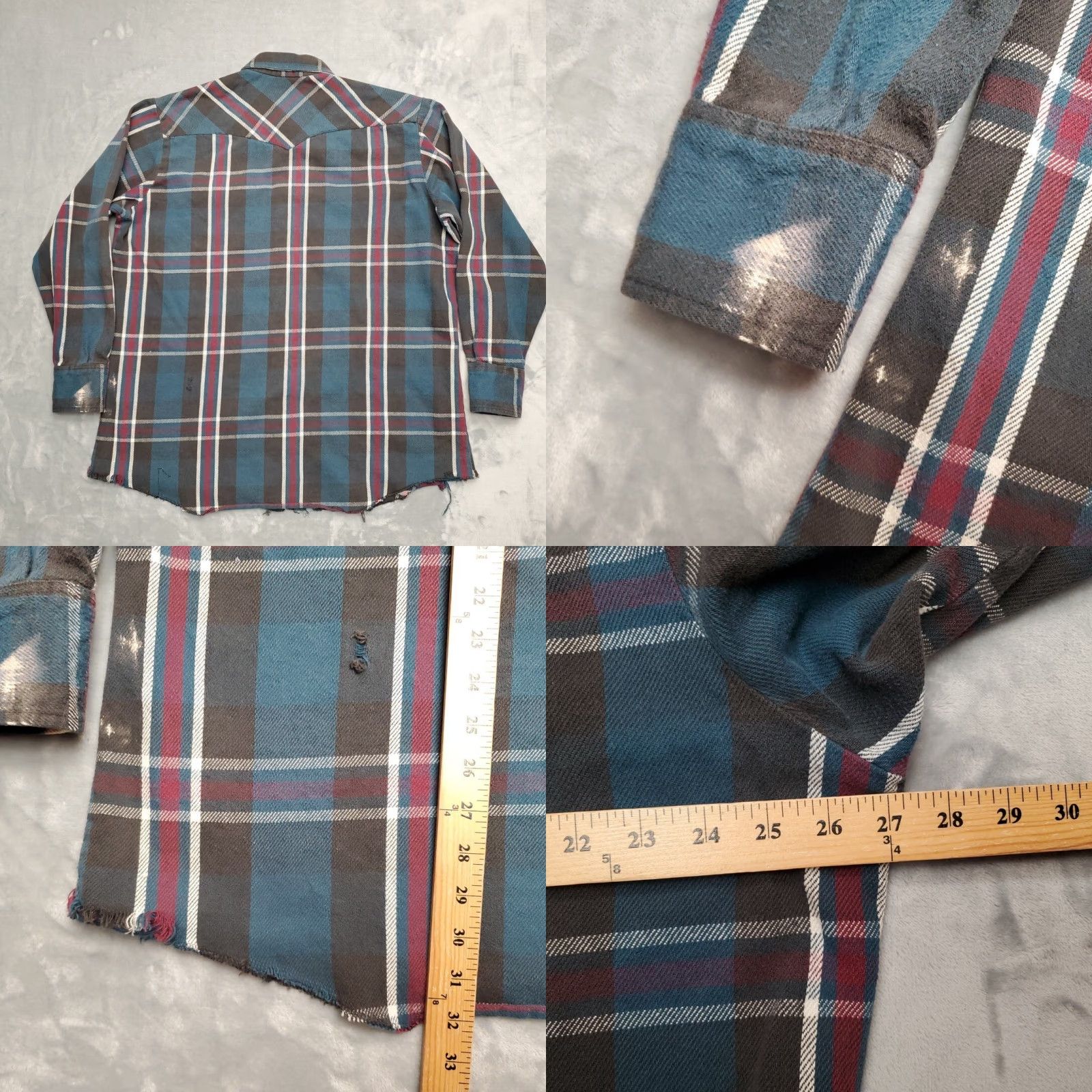 Wrangler VINTAGE Wrangler Shirt Mens XXL Tall Blue Plaid Flannel Pearl Snap Western Cowboy Work Size US XL / EU 56 / 4 - 9 Thumbnail