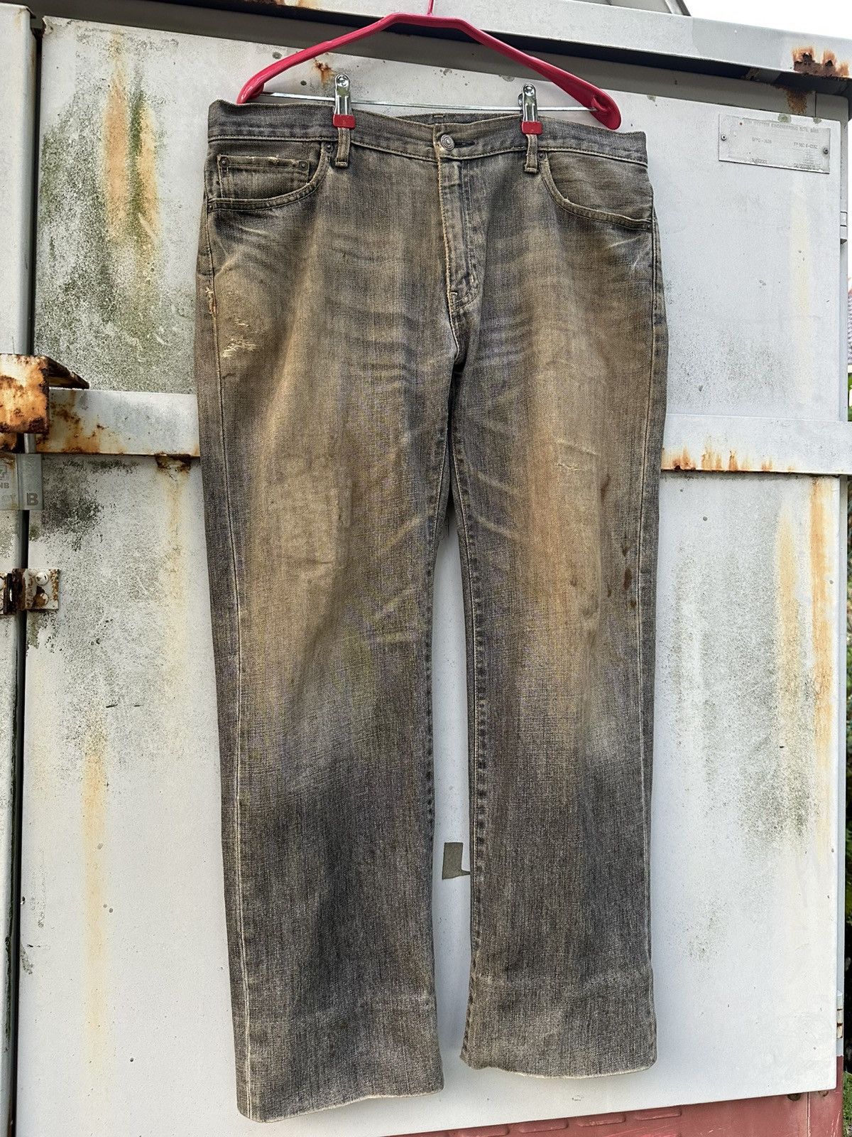 Vintage 👹 THRASHED Washed Uniqlo Baggy Jeans Size US 37 - 5 Thumbnail