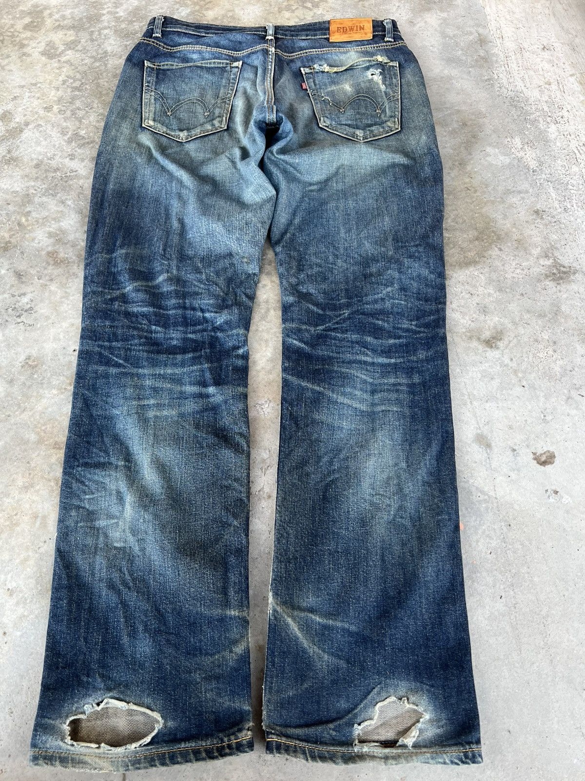 If Six Was Nine Vintage Edwin Made In Japan Distress Jeans Size US 34 / EU 50 - 2 Thumbnail