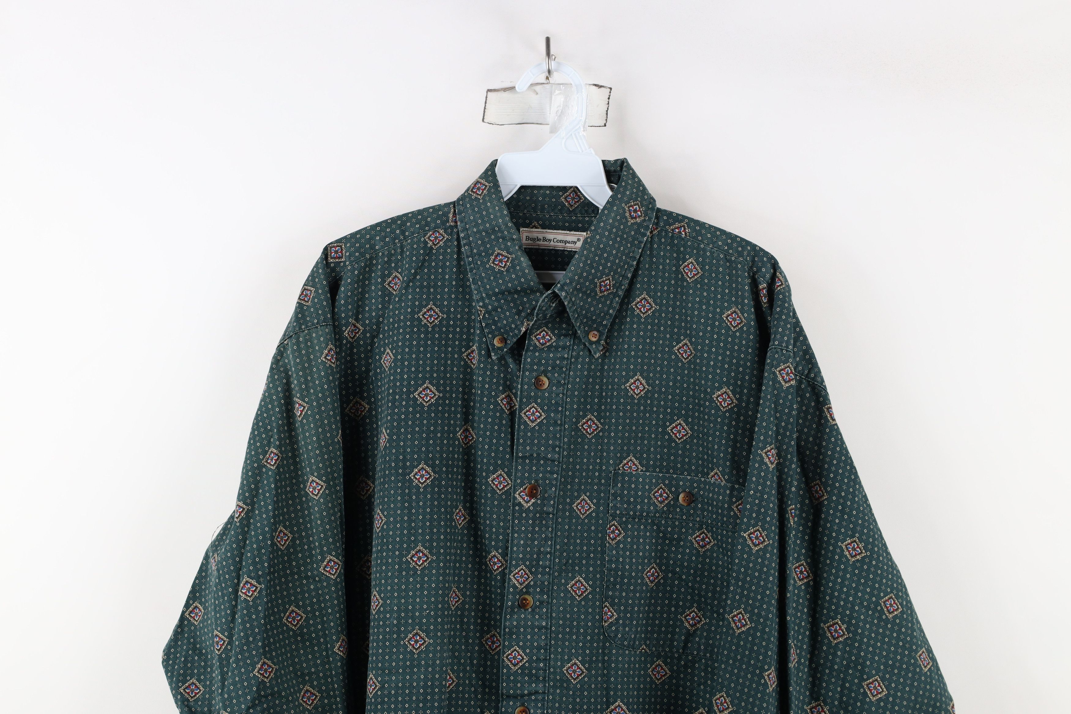 Vintage Vintage 90s Streetwear Geometric Collared Button Down Shirt Size US L / EU 52-54 / 3 - 2 Thumbnail