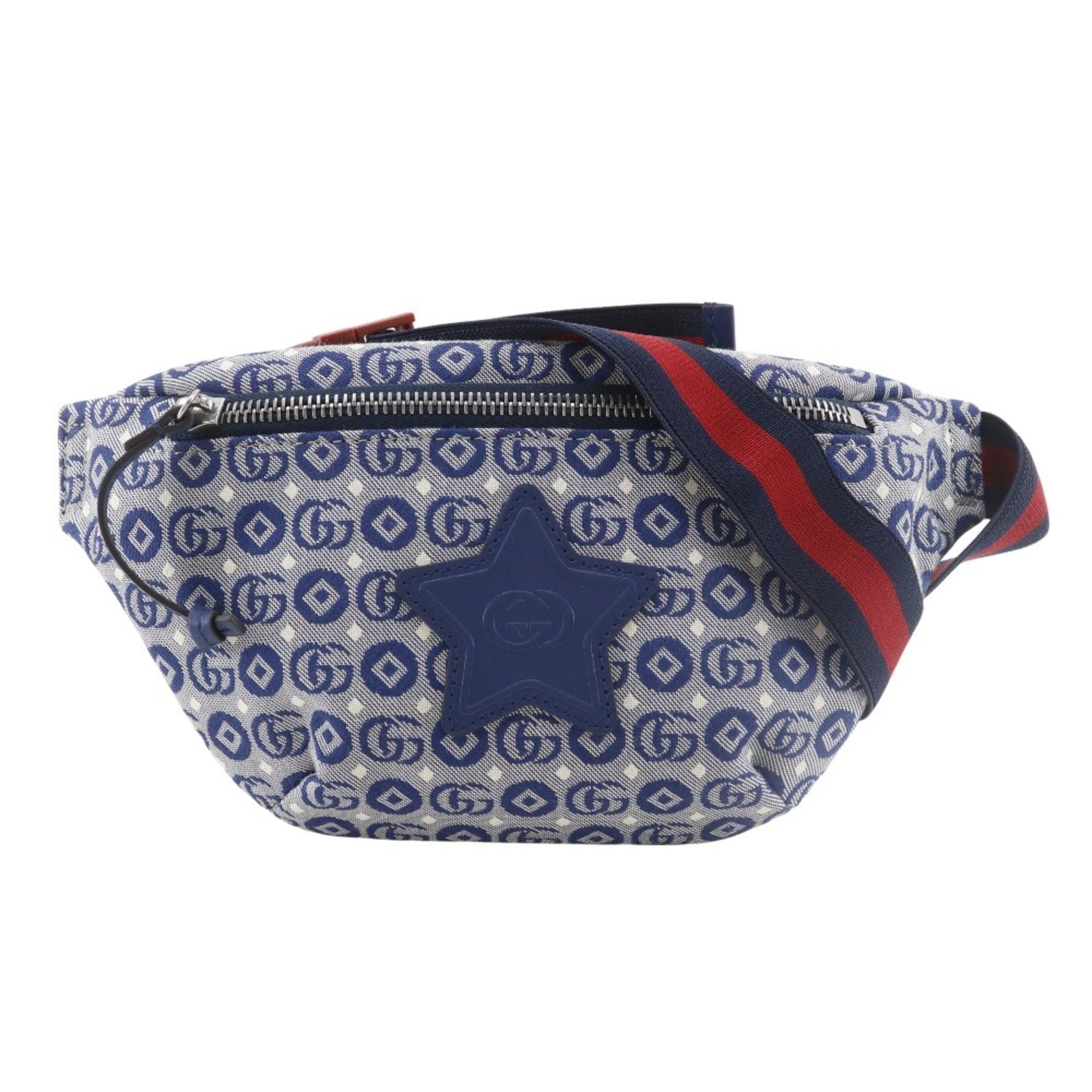 Gucci Gucci Star Children's Waist Bag in Double G Geometric Design (502095) Blue Canvas Size ONE SIZE - 1 Thumbnail