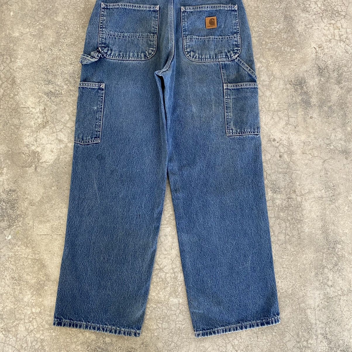Carhartt × Vintage VTG Carhartt Medium Washed Blue Carpenter Denim Jeans Size US 32 / EU 48 - 17 Thumbnail