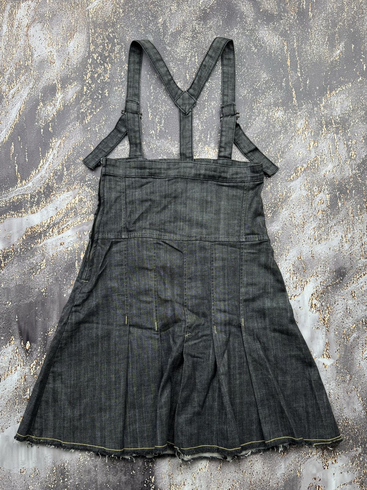 Vintage Vintage Denim Flared Bondage Midi Skirt Size 29" - 8 Thumbnail