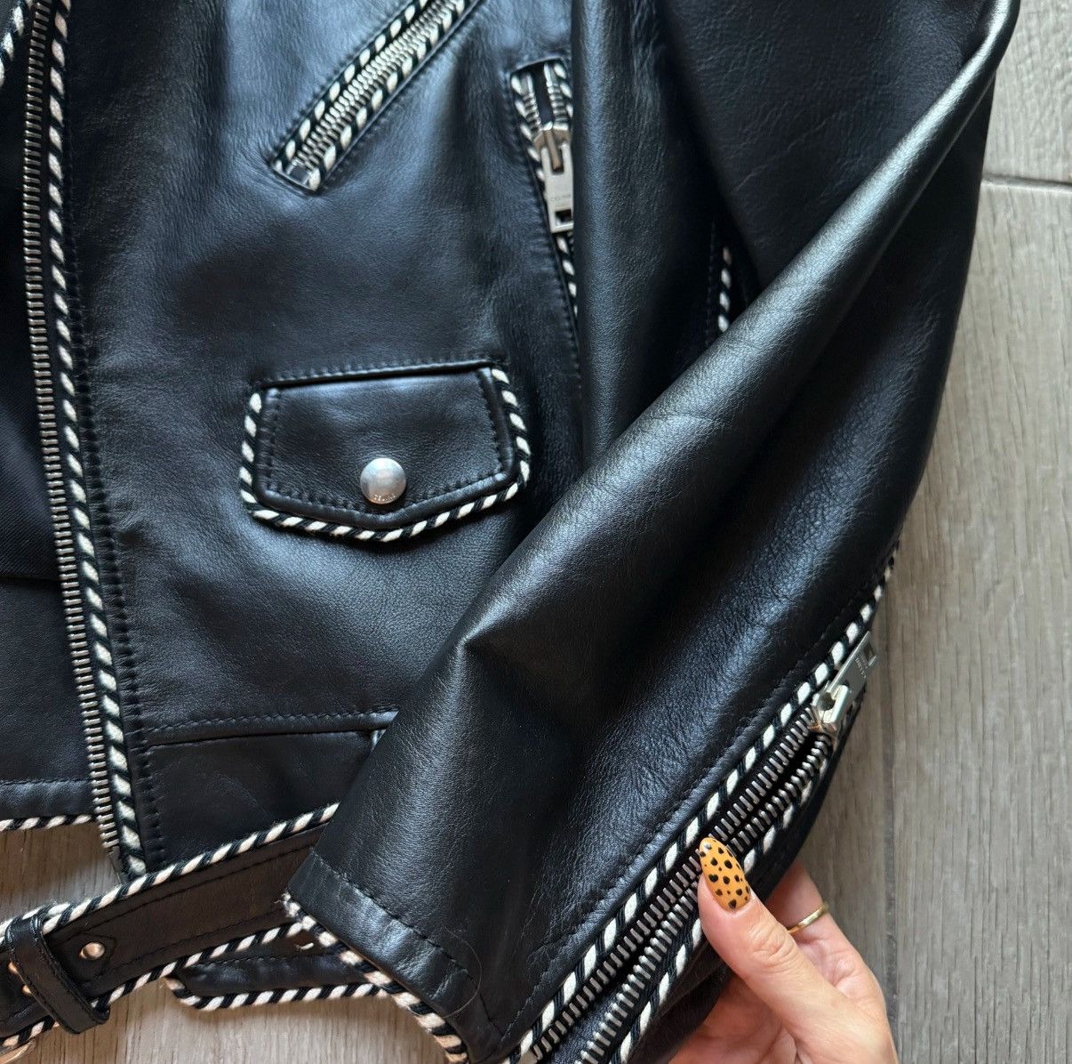 Celine Collectors! Braided Perfecto Leather Jacket 54 Saint Laurent Size US L / EU 52-54 / 3 - 6 Thumbnail