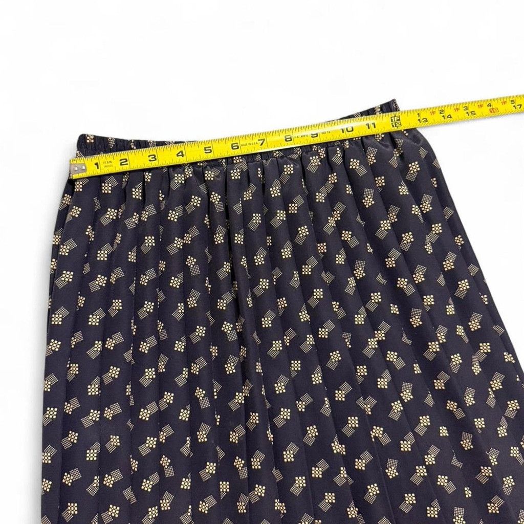 Other Vintage Leslie Fay black and gold midi skirt Size 30" / US 8 / IT 44 - 3 Thumbnail