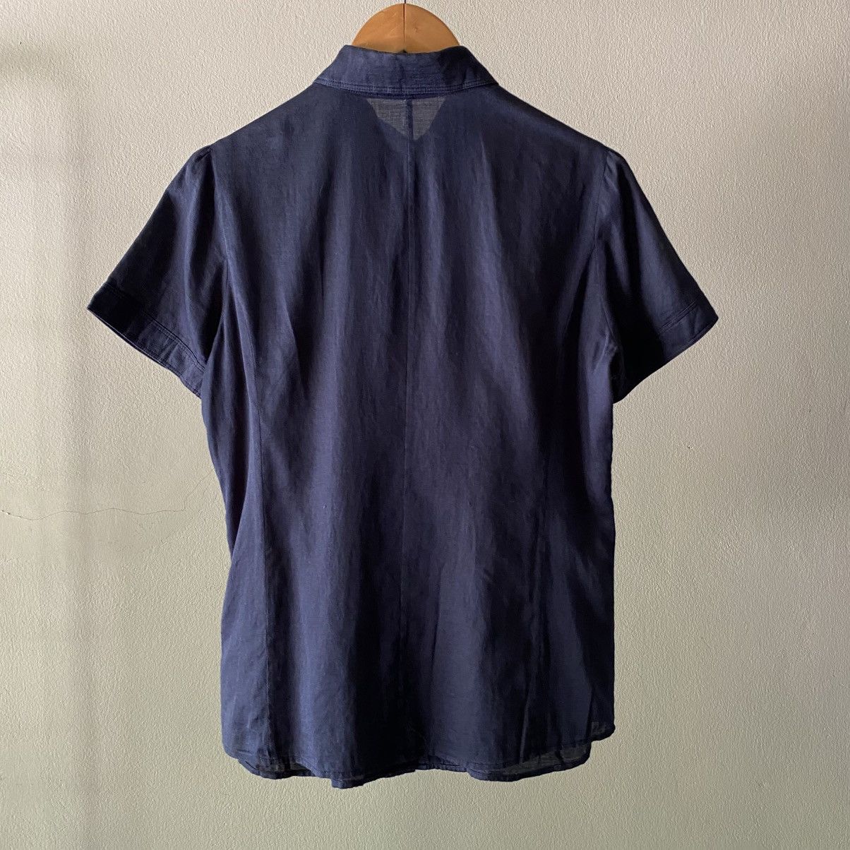 Burberry BURBERRY Soft Navy Pleated Blouse Size S / US 4 / IT 40 - 11 Thumbnail