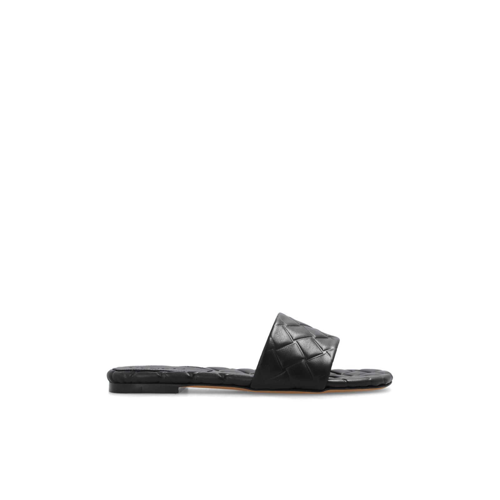 BOTTEGA VENETA Amy Black Leather Slides New & Authentic (Wom