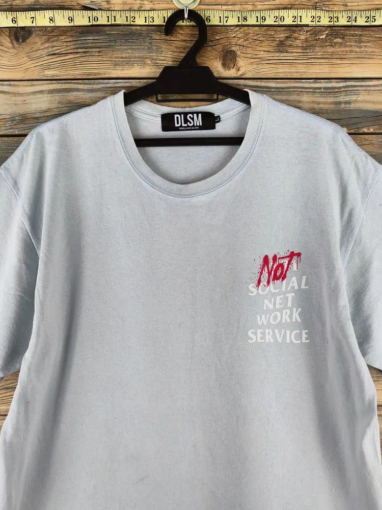 Japanese Brand DLSM "Not Social network service" Light Blue T-shirts #S2875 Size US L / EU 52-54 / 3 - 7 Thumbnail