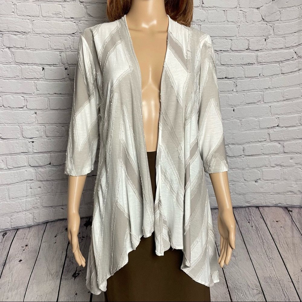 Other Ronen Chen Open Front Striped Cardigan Made in Israel Size Size S / US 4 / IT 40 - 2 Thumbnail