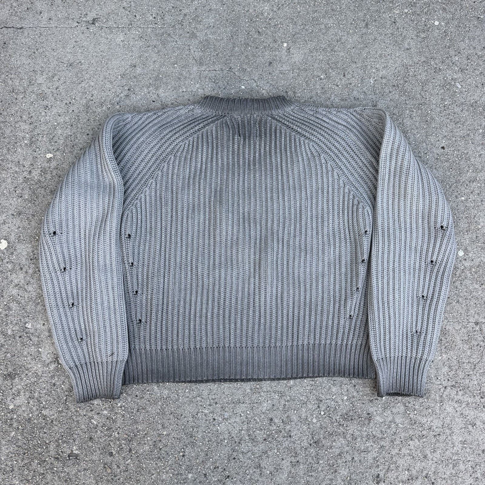 Acne Studios × K-Two Studios K-Two Studios Dyed Distressed Fisherman Cable Knit Sweater Size US S / EU 44-46 / 1 - 2 Thumbnail