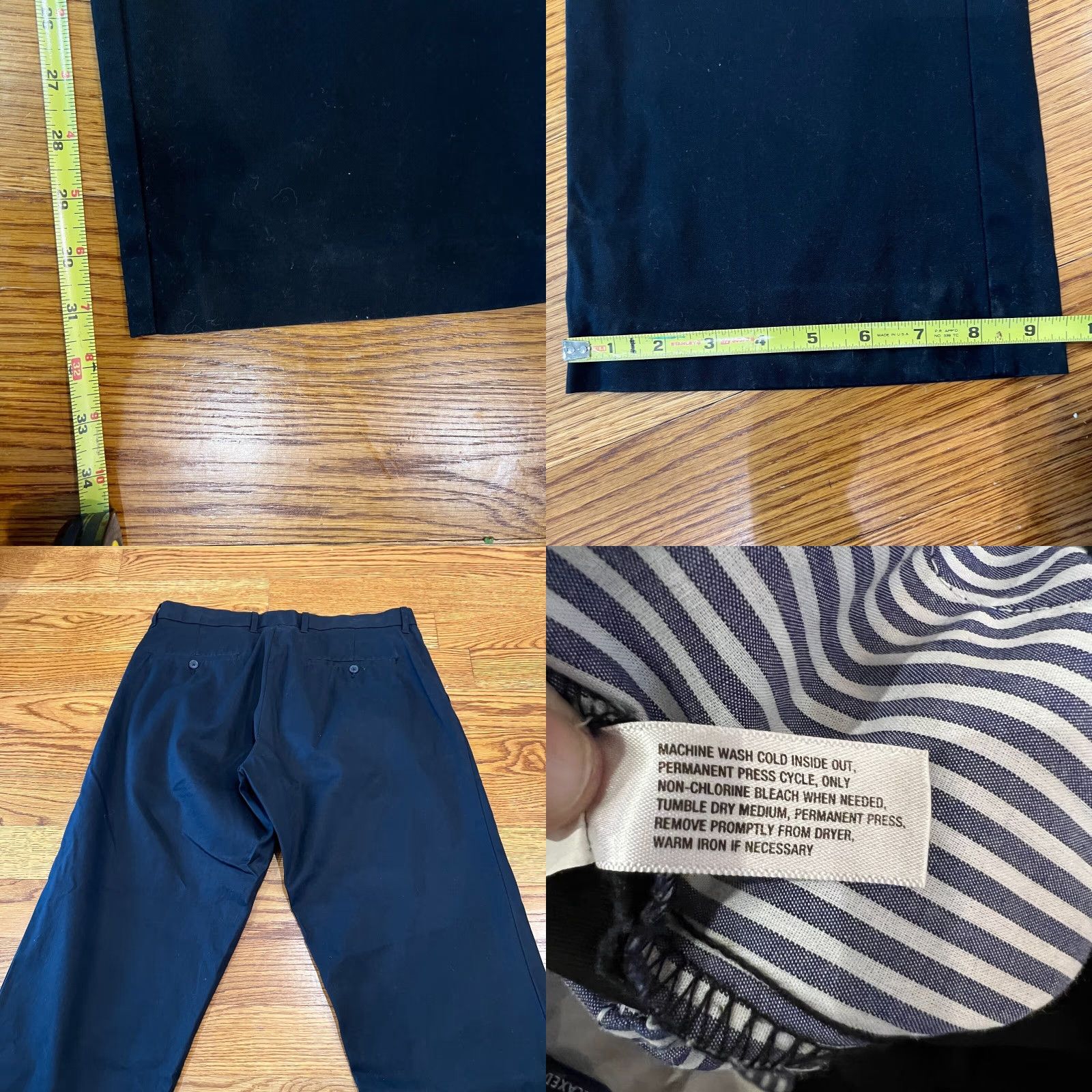 Gap VINTAGE Gap Men's Chino Pants Flat Front Straight Fit Black 36x32 Casual Business Formal Size US 36 / EU 52 - 8 Thumbnail