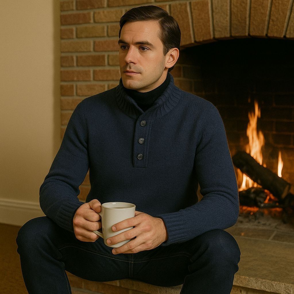 Old Navy Men Blue Ribbed Sweater XL Cozy Grandpacore Fall Layering Da Size US XL / EU 56 / 4 - 1 Thumbnail