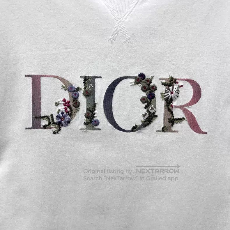 Dior Dior White floral letter embroidery cotton round-neck shor Size US XS / EU 42 / 0 - 4 Thumbnail