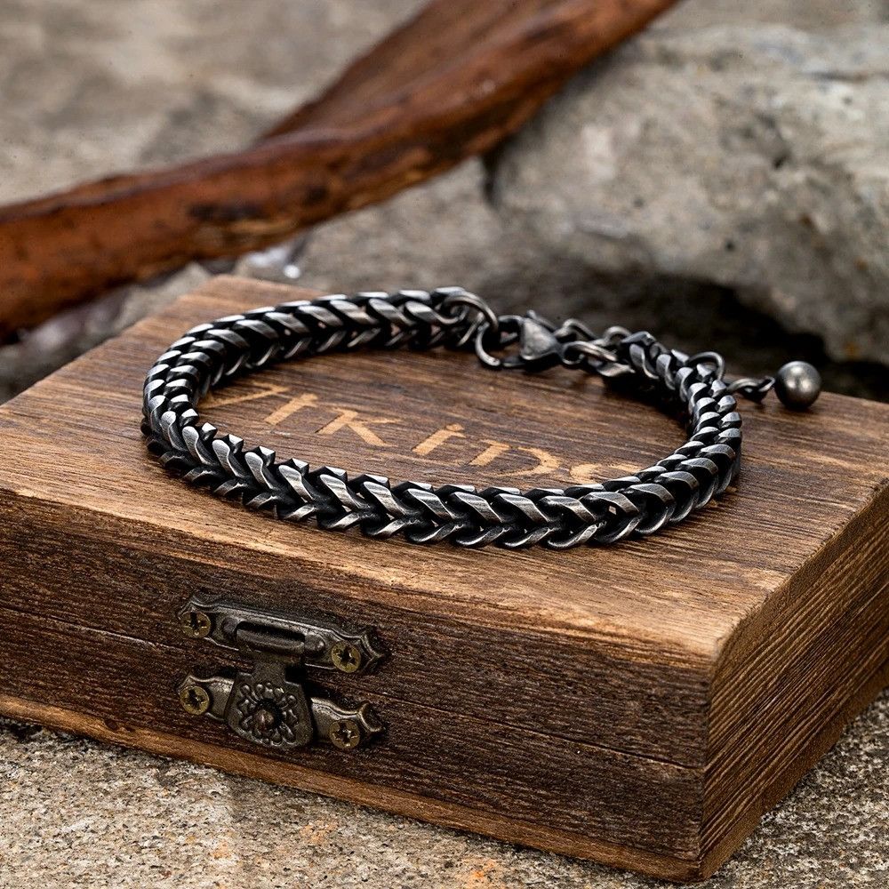 Other Vintage Oxidized Black Chain Bracelet Bangles Gift For Him Size ONE SIZE - 2 Thumbnail