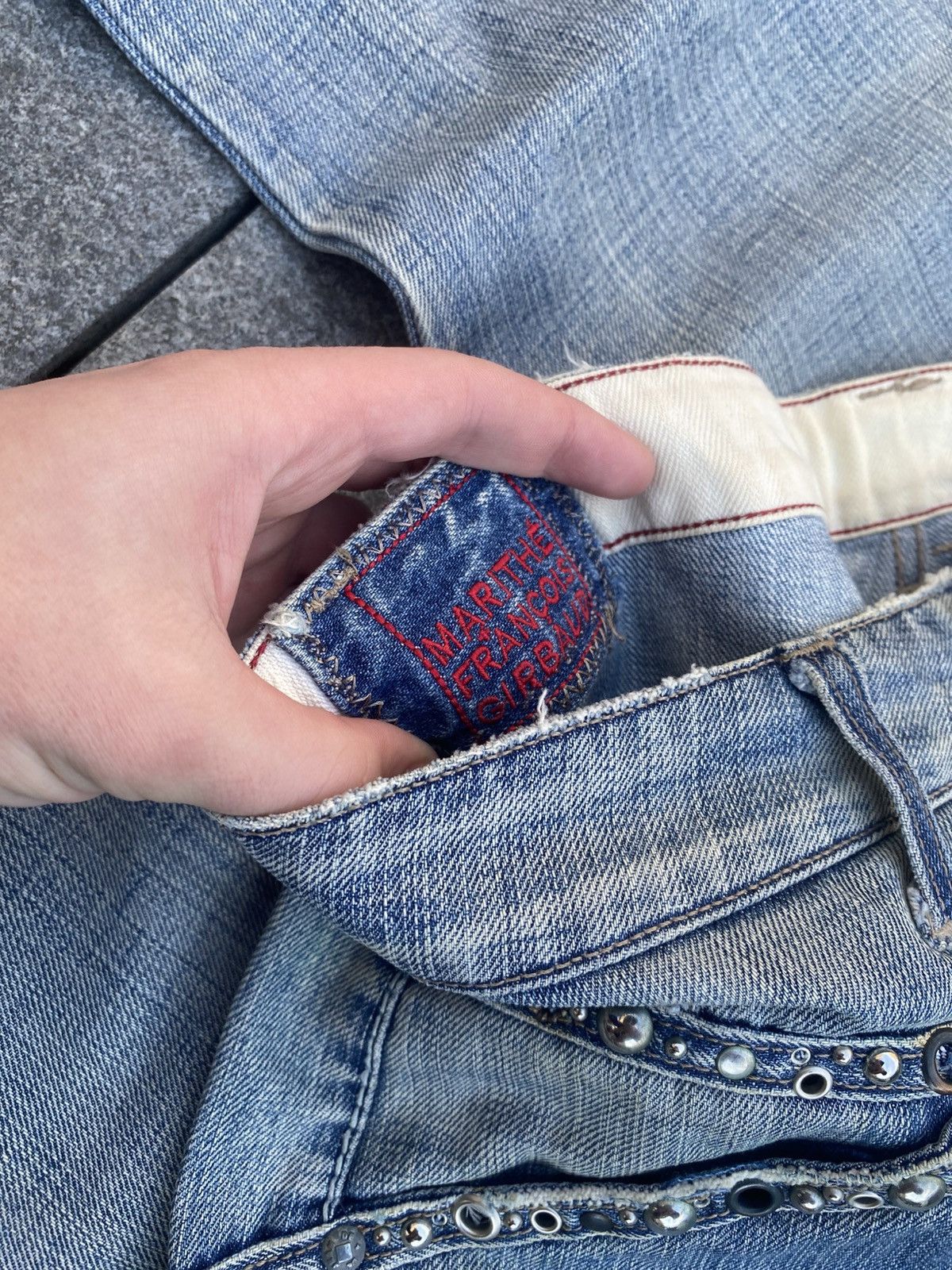Marithe + Francois Girbaud vintage m+fg distressed low rise jeans Size 27" / US 4 / IT 40 - 4 Thumbnail