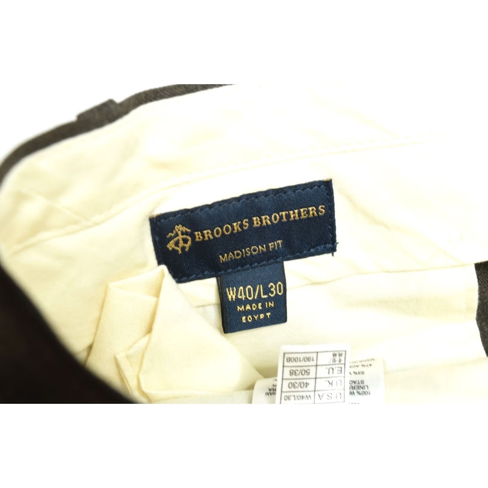 Brooks Brothers BROOKS BROTHERS MADISON Fit Trousers Pants Brown Wool Regular Fit Mens 40x30 Dress Pants Straight Front Pockets Slit/Dress Size US 40 / EU 56 - 5 Thumbnail